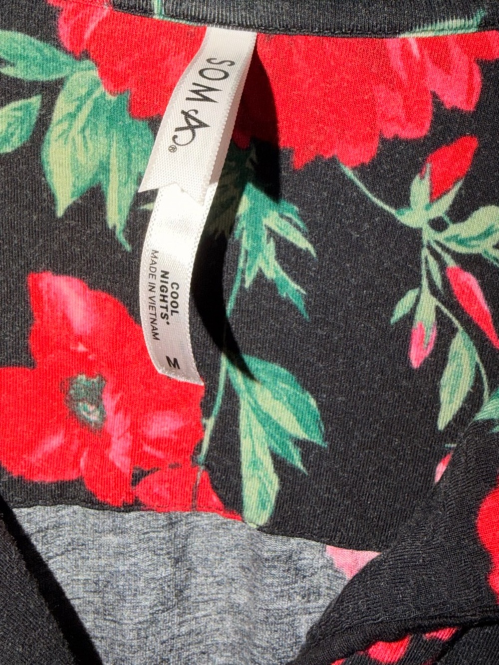 Soma Cool Nights Pajama Set Floral Black Size M Soft Drawstring Pants Pockets - Picture 4 of 9